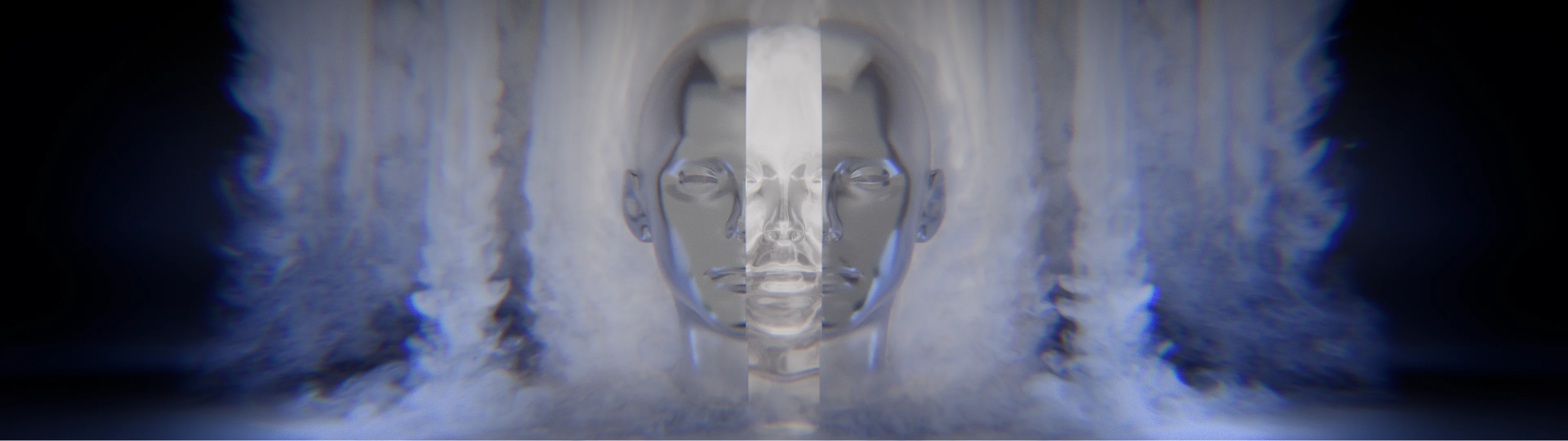 Volumetric Brand Reveal smoke and head logo still